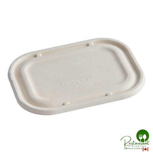 World Centric 8 1/8" x 6 1/8" x 5/16" Compostable Fiber Lid - 400/Case