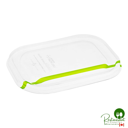 World Centric GreenLight Compliant PLA Plastic Compostable Lid for 8" x 6" Fiber Containers - 400/Case