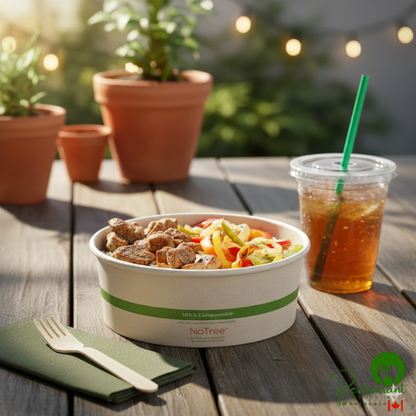 World Centric 42 oz. Compostable Wide Bio Lined Paper Food Cup - 300/Case