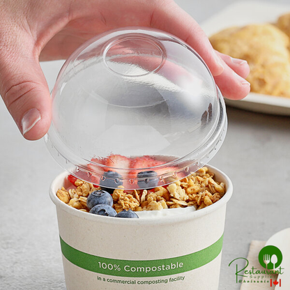 World Centric 8 oz. Clear Compostable PLA Domed Lid - 1,000/Case