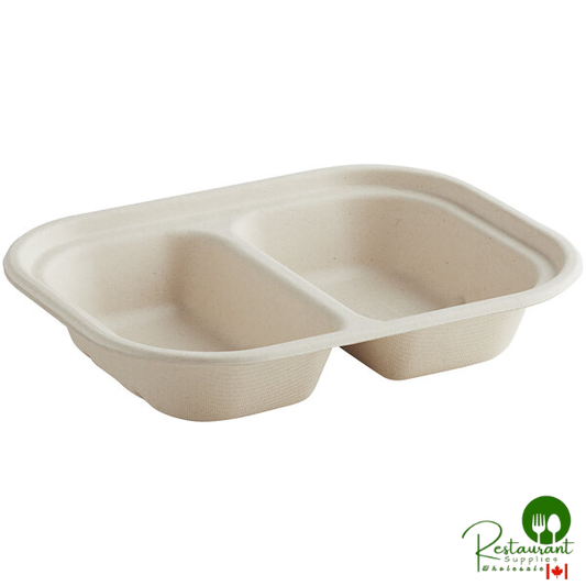 World Centric 15.5 oz. 2-Compartment Compostable Fiber Container - 400/Case