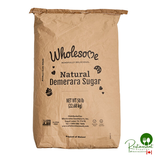 Wholesome Sweeteners 50 lb. Raw Natural Demerara Turbinado Sugar