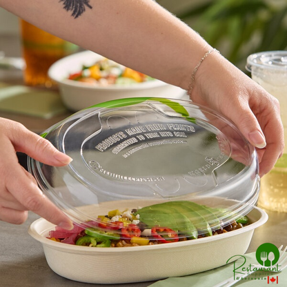 World Centric GreenLight Compliant PLA Plastic Compostable Vented Lid for 32 oz. Fiber Burrito Bowls - 300/Case