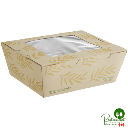 World Centric #8 NoTree 7" x 5 11/16" Container with PLA Window - 200/Case