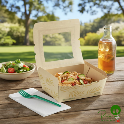 World Centric #8 NoTree 7" x 5 11/16" Container with PLA Window - 200/Case