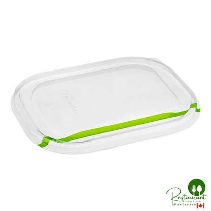 World Centric GreenLight Compliant PLA Plastic Compostable Flat Lid for 20-44 oz. Fiber Boxes - 400/Case