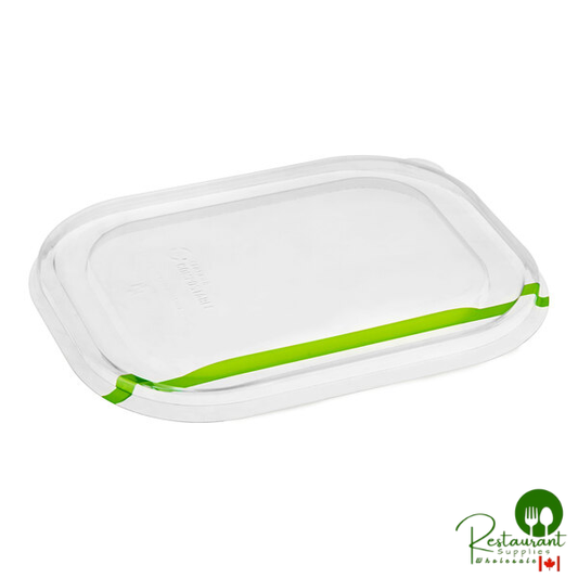 World Centric GreenLight Compliant PLA Plastic Compostable Flat Lid for 20-44 oz. Fiber Boxes - 400/Case