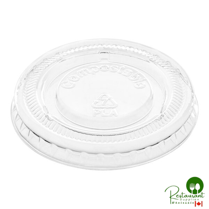 World Centric 1 oz. Compostable PLA Clear Portion Cup Lid - 3,000/Case