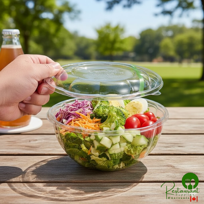 World Centric GreenLight Compliant PLA Plastic Compostable Dome Lid for 24-48 oz. Deli Bowls - 600/Case