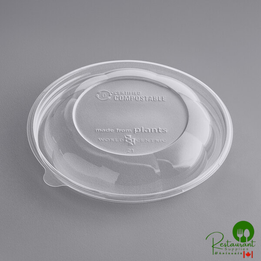 World Centric Clear Dome PLA Lid for 16 oz. Deli Bowl - 450/Case