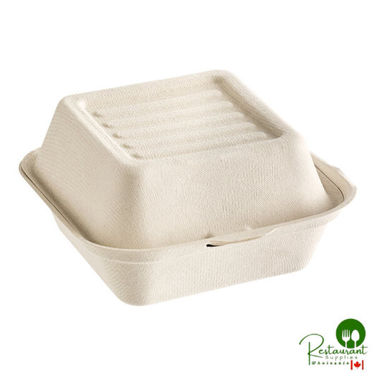 6" x 6" x 3" Natural Plant Fiber Take-Out Container By Prime - 500/Case