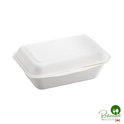 7" x 5" x 2 1/2" Compostable White Plant Fiber Take-Out Container By Prime - 500/Case