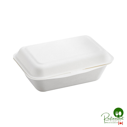 7" x 5" x 2 1/2" Compostable White Plant Fiber Take-Out Container By Prime - 500/Case