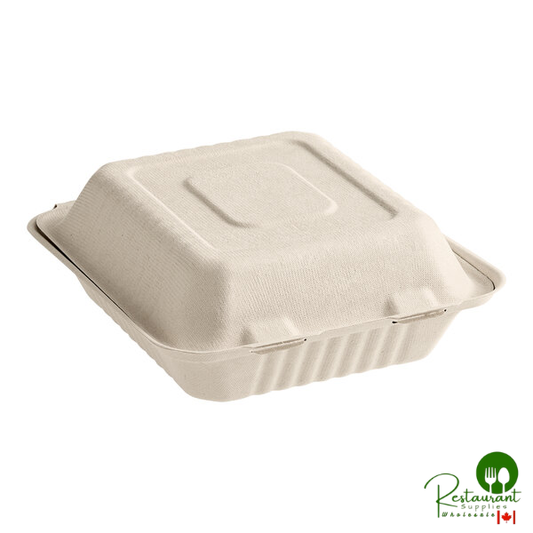 8" x 8" x 3" Natural Plant Fiber Take-Out Container By Prime - 200/Case