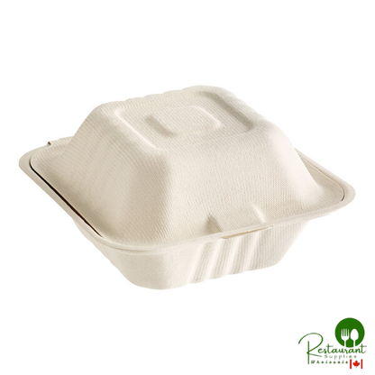 5" x 5" x 3" Natural Plant Fiber Take-Out Container By Prime - 500/Case