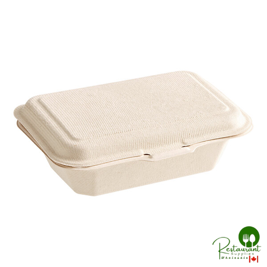 6 1/2" x 4" x 2" Natural Plant Fiber Take-Out Container By Prime - 500/Case