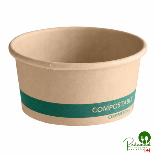 2 oz. Round Kraft Bio-Lined Compostable Take-Out Container By Prime - 1,000/Case