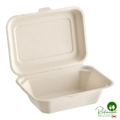 7" x 5" x 2 1/2" Natural Plant Fiber Take-Out Container By Prime - 500/Case