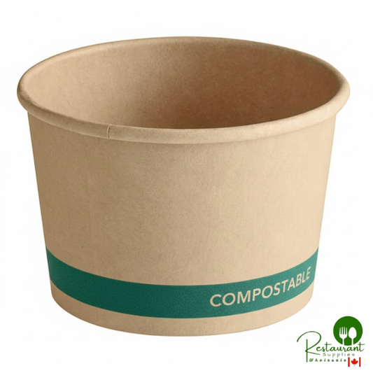 4 oz. Round Kraft Bio-Lined Compostable Take-Out Container By Prime - 1,000/Case