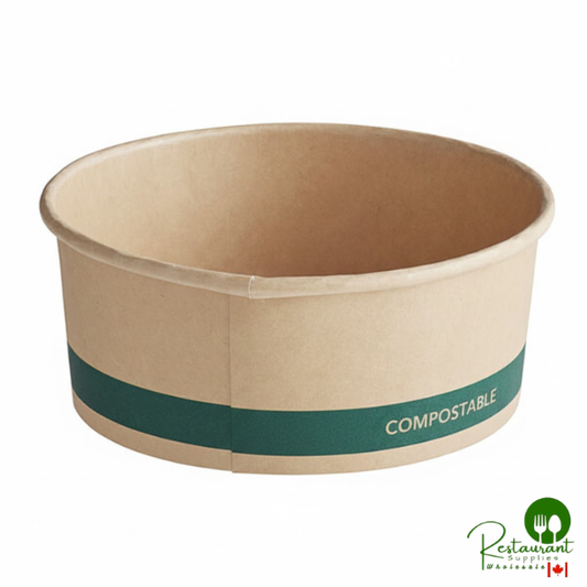 24 oz. Round Kraft Bio-Lined Compostable Take-Out Container By Prime - 300/Case