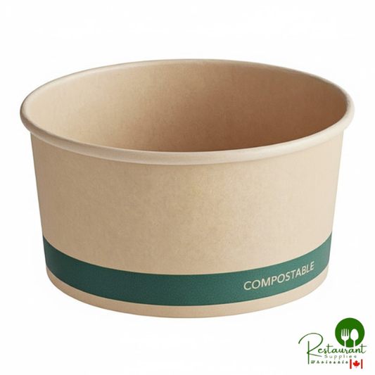 32 oz. Round Kraft Bio-Lined Compostable Take-Out Container By Prime - 300/Case