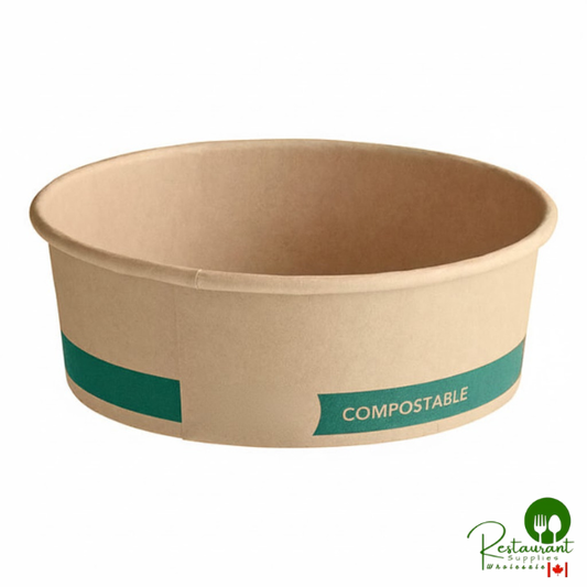 16 oz. Round Kraft Bio-Lined Compostable Take-Out Container By Prime - 300/Case