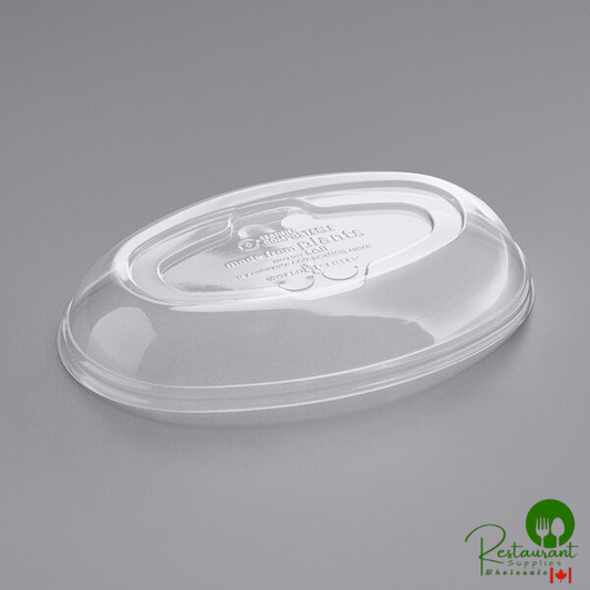 World Centric 18 oz. Clear Compostable PLA Burrito Bowl Lid - 400/Case