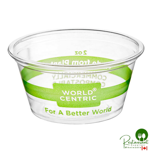 World Centric 2 oz. Compostable PLA Clear Portion Cup - 2,000/Case