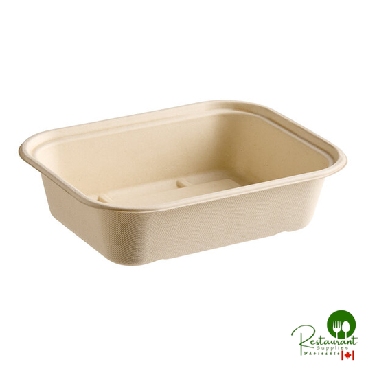 World Centric 60 oz. Compostable Fiber Container with Leaf Plus - 400/Case
