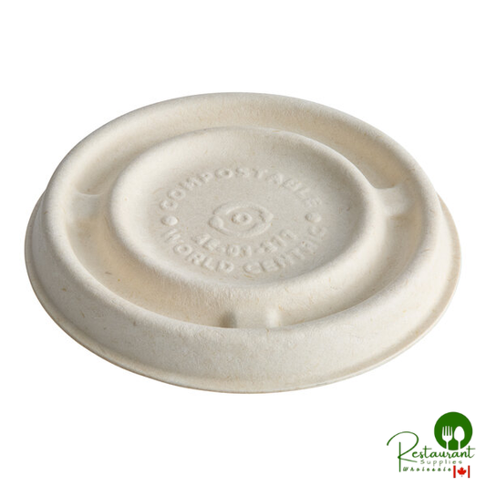 World Centric Compostable Fiber Lid with Leaf Plus for 2 oz. Fiber Portion Cup - 2,000/Case