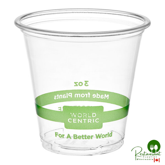 World Centric 3 oz. Compostable PLA Clear Portion Cup - 2,500/Case
