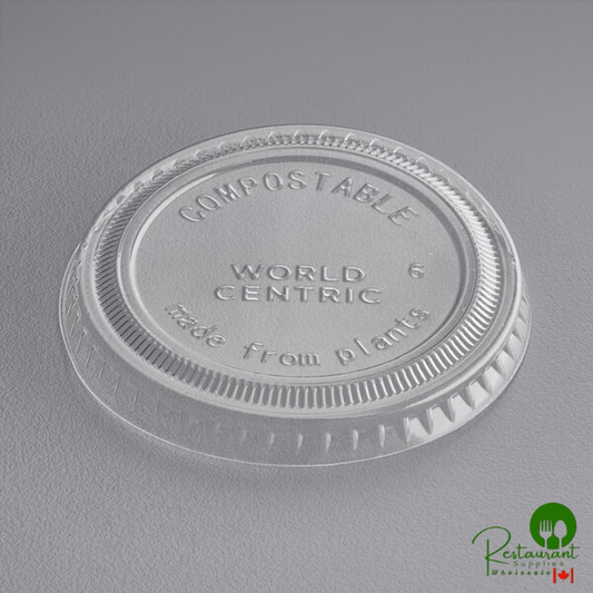 World Centric 2-3 oz. Compostable PLA Clear Lid - 2,000/Case