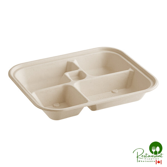 World Centric 5-Compartment Compostable Fiber Bento Box - 300/Case
