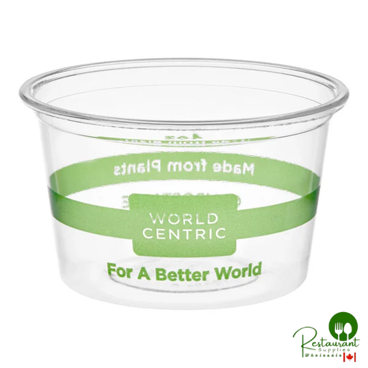 World Centric 4 oz. Compostable PLA Clear Portion Cup - 1,000/Case