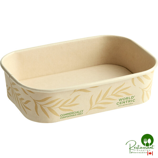 World Centric NoTree Bio-Lined Compostable Rectangular Container 16 oz. - 300/Case