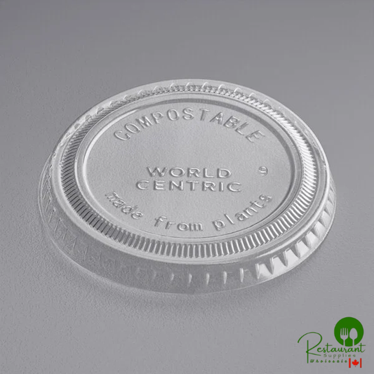 World Centric 4-9 oz. Clear Compostable PLA Flat Lid - 1,000/Case