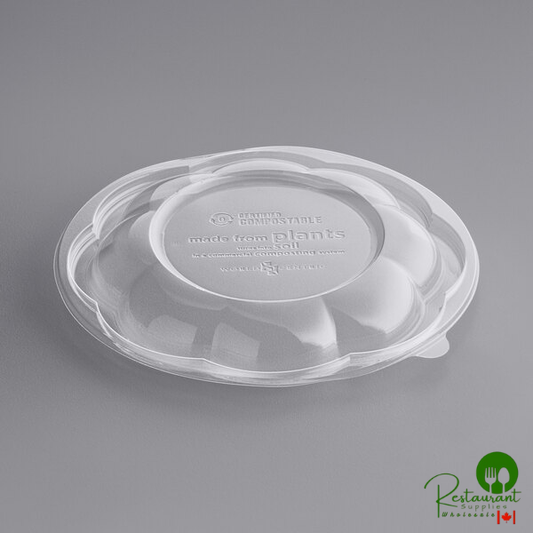 World Centric Clear Dome PLA Lid for 24, 32, 48 oz. Deli Bowls - 600/Case