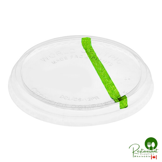 World Centric GreenLight Compliant PLA Plastic Compostable Lid for 8-32 oz. Round Deli Containers - 1,000/Case