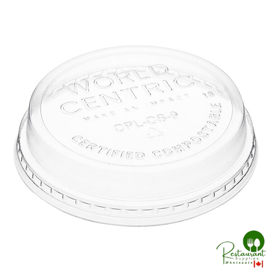 World Centric 4-9 oz. Clear Compostable PLA Dome Lid - 2,000/Case