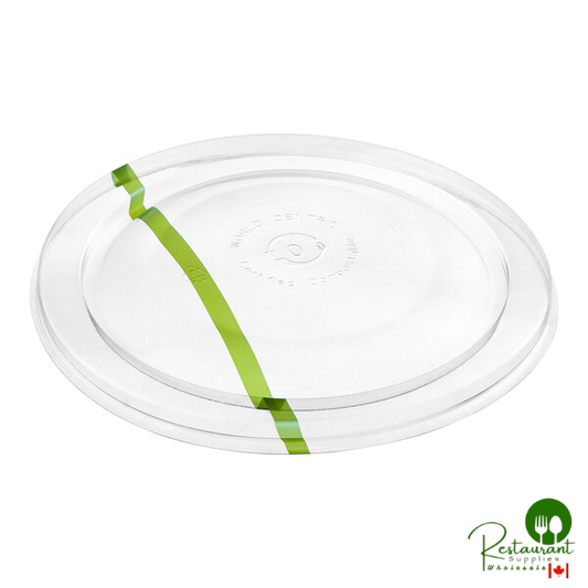 World Centric GreenLight Compliant PLA Plastic Compostable Lid for 16-32 oz. Fiber Bowls and 42 oz. NoTree Wide Paper Bowls - 300/Case