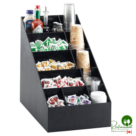 Cal-Mil 2047 Classic Black Countertop Condiment, Cup and Lid Organizer