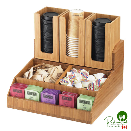 Cal-Mil 2019-60 Bamboo Condiment Organizer - 15" x 14" x 9 1/2"