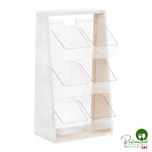 Cal-Mil Newport 3-Tier White-Washed Pine Wood Vertical Condiment Organizer - 12" x 6 1/2 x 20 1/2"