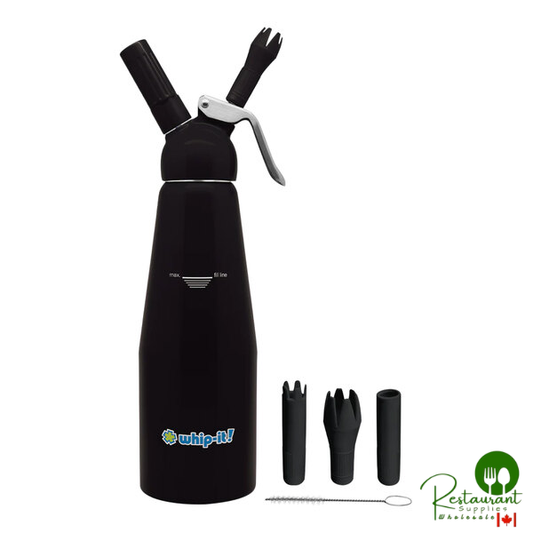 Whip-It Armor 1 Liter Black Rubber-Coated Aluminum Whipper DC-Amr-L05R