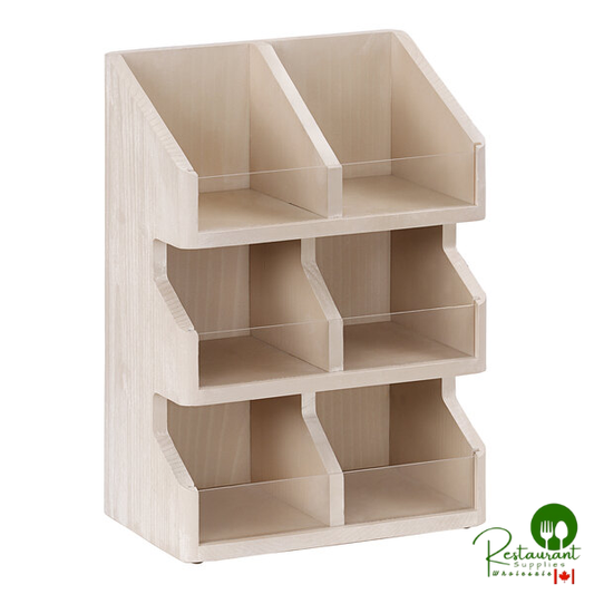 Cal-Mil Newport 3-Tier 6-Section White-Washed Pine Wood Condiment Organizer - 11" x 7" x 16"