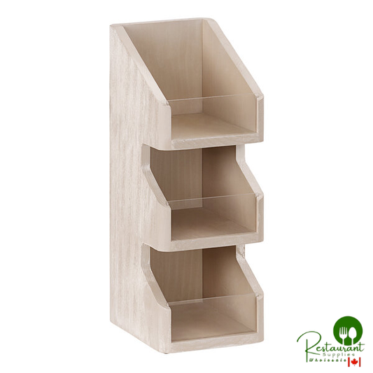 Cal-Mil Newport 3-Tier White-Washed Pine Wood Condiment Organizer - 6" x 7" x 16"