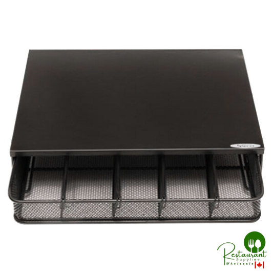 Safco 3274BL Black 1 Drawer Coffee Pod Organizer - 12 1/2" x 11 1/4" x 3 1/4"