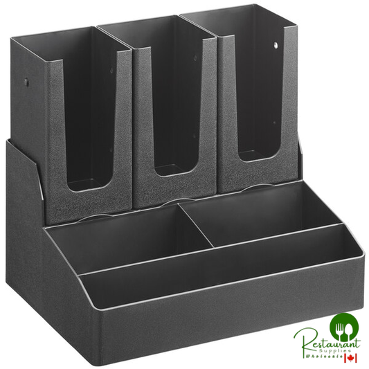 Black 6-Section Countertop Cup, Lid, and Coffee Condiment Organizer By Prime