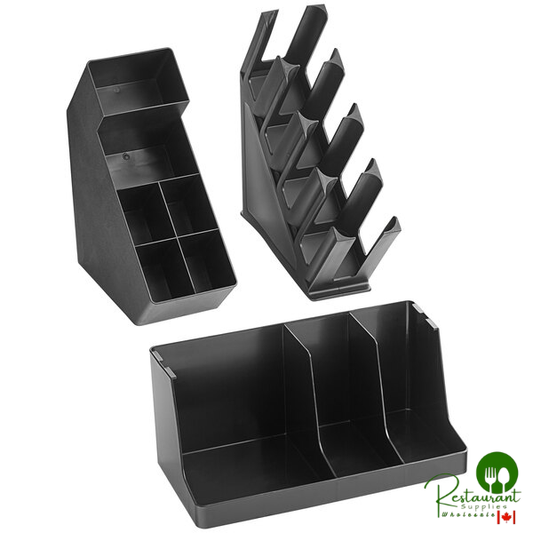 Black Plastic Countertop Coffee Organizer Station Set By Prime