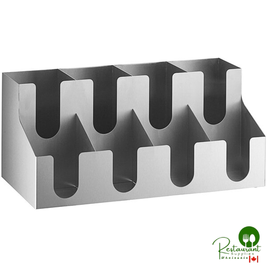 Stainless Steel 8-Section Countertop / Wall-Mount Cup / Lid Organizer By Prime